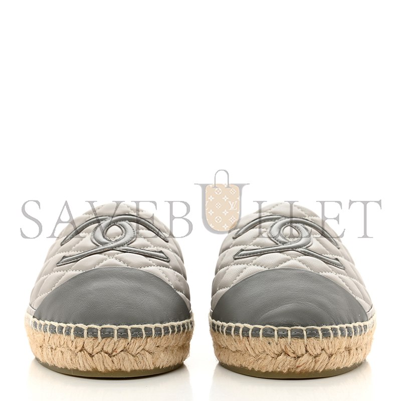 CHANEL LAMBSKIN QUILTED CC ESPADRILLES G29762